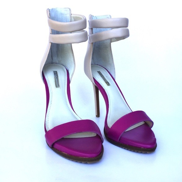 BCBGeneration Leather Pink & Cream Sandal - Picture 6 of 8